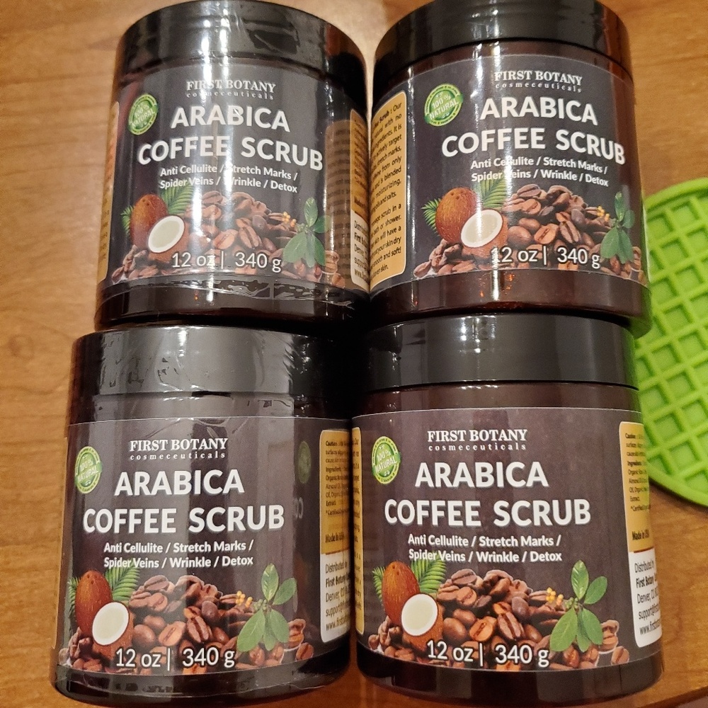4PC All Natural, Organic Arabica Coffee Scrub